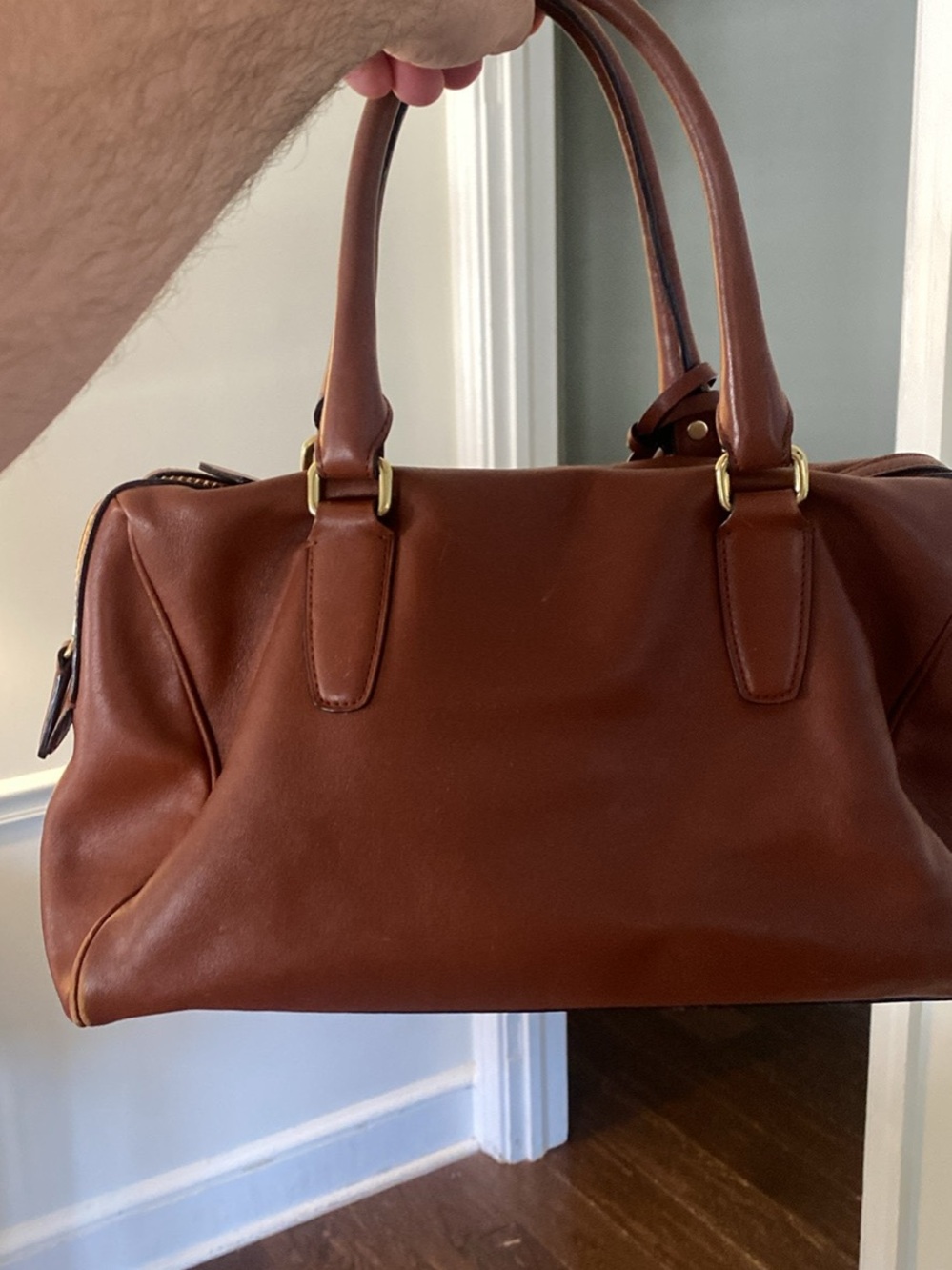 Coach Cognac Leather Satchel with Tassel Accents - Picture 3 of 8
